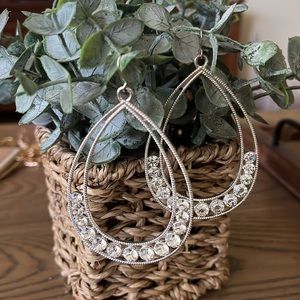 Silver tone hanging earrings